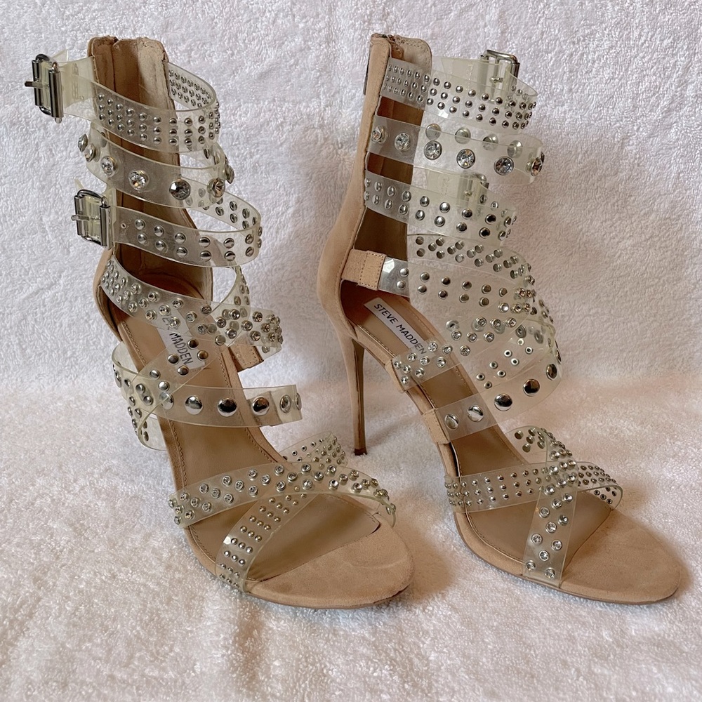 Steve Madden crystal and rhinestone heels